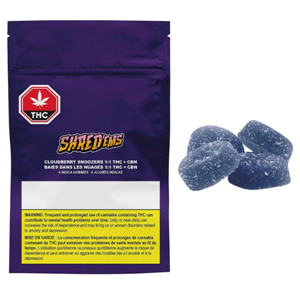 Shred'ems CLOUDBERRY SNOOZERS THC + CBN Indica - 4 Pk